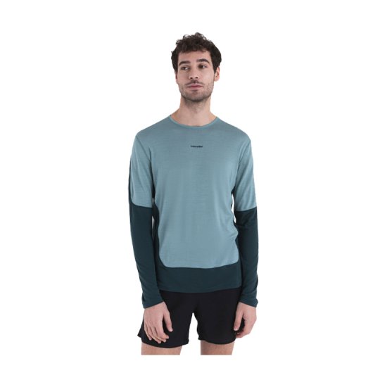 ICEBREAKER - T-SHIRT A MANICHE LUNGHE MERINO 125 ZONEKNIT UOMO BLU