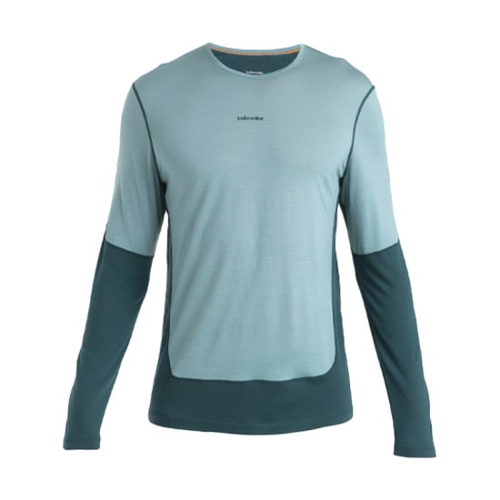 ICEBREAKER - T-SHIRT A MANICHE LUNGHE MERINO 125 ZONEKNIT UOMO BLU