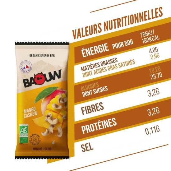 BAOUW - BARRE ÉNERGÉTIQUE EXTRA BIO 50G