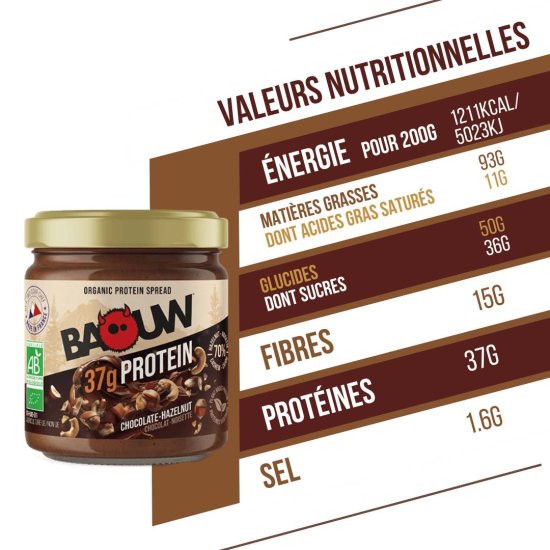 BAOUW - PÂTE À TARTINER PROTÉINÉE BIO 200G