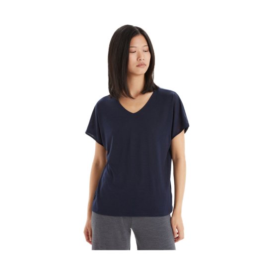 ICEBREAKER - T-SHIRT MANICHE CORTE REVERSIBILE MERINO DRAYDEN DONNA