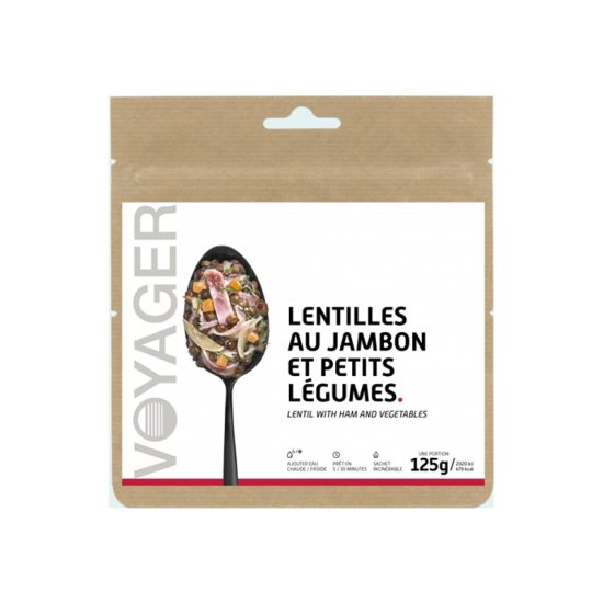 VOYAGER - REPAS LYOPHILISÉ - LENTILLES AU JAMBON ET PETITS LÉGUMES