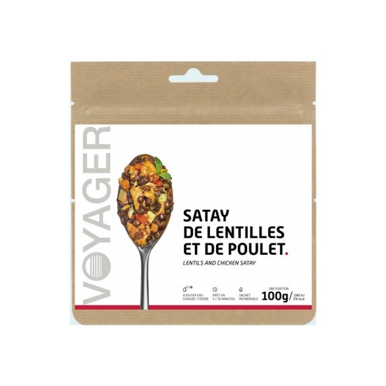 VOYAGER - REPAS LYOPHILISÉ - SATAY DE LENTILLES ET DE POULET