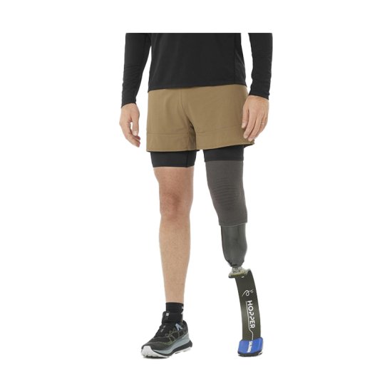 SALOMON - SHORT SENSE AERO 2 EN 1 HOMME MARRON