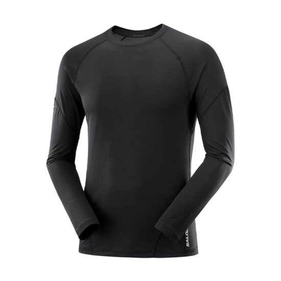 SALOMON - T-SHIRT A MANICHE LUNGHE CROSS RUN UOMO NERO