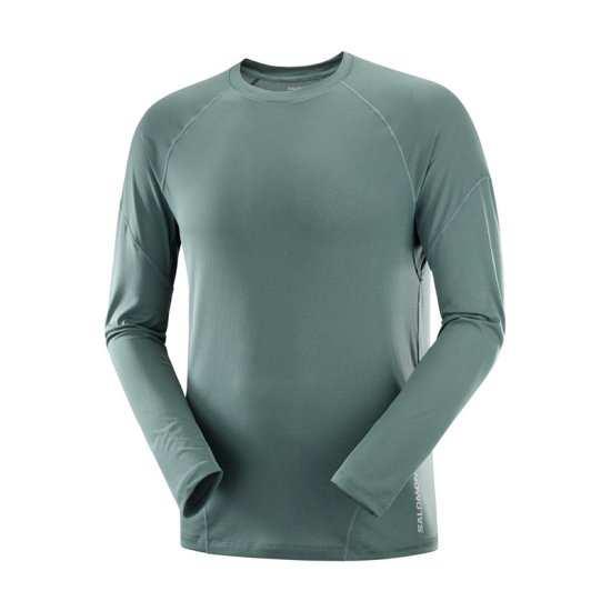 SALOMON - T-SHIRT CROSS RUN MANCHES LONGUES HOMME VERT