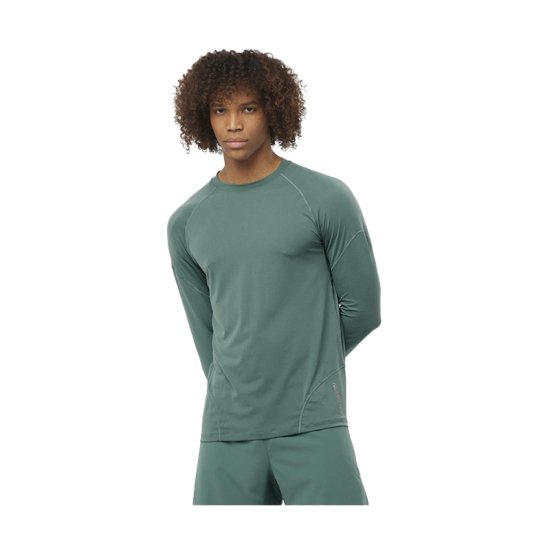 SALOMON - T-SHIRT CROSS RUN MANCHES LONGUES HOMME VERT