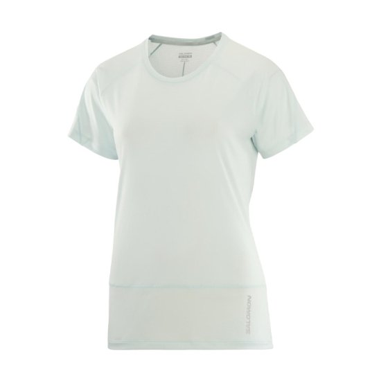 SALOMON - T-SHIRT MANICHE CORTE CROSS RUN DONNA VERDE CHIARO