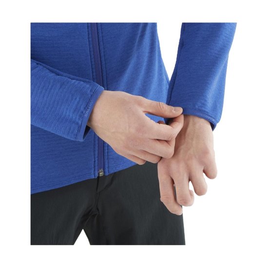 SALOMON - FELPA CON CAPPUCCIO ESSENZIALE CALDO LEGGERO UOMO BLU