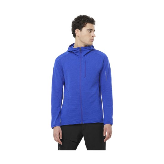 SALOMON - FELPA CON CAPPUCCIO ESSENZIALE CALDO LEGGERO UOMO BLU