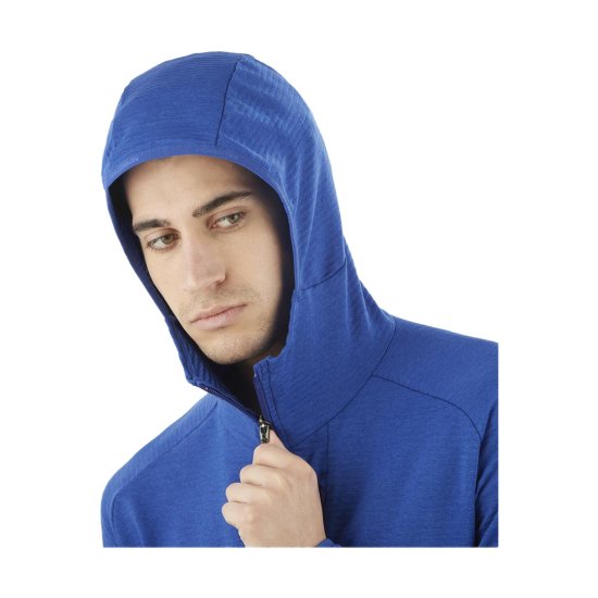 SALOMON - FELPA CON CAPPUCCIO ESSENZIALE CALDO LEGGERO UOMO BLU
