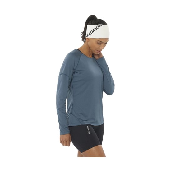 SALOMON - T-SHIRT MANCHES LONGUES CROSS RUN FEMME BLEU