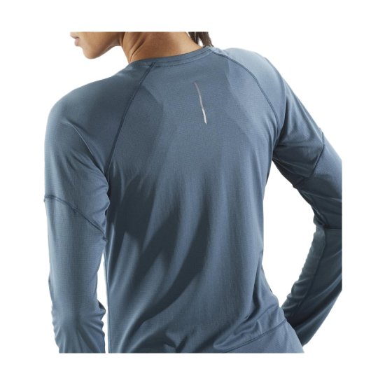 SALOMON - T-SHIRT MANCHES LONGUES CROSS RUN FEMME BLEU