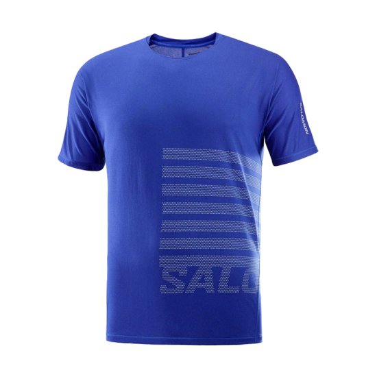 SALOMON - T-SHIRT SENSE AERO GFX HOMME BLEU FONCÉ