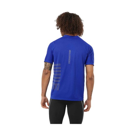 SALOMON - T-SHIRT SENSE AERO GFX HOMME BLEU FONCÉ
