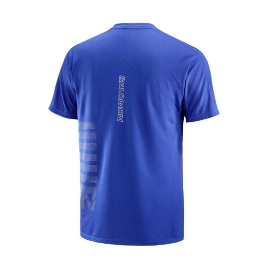 SALOMON - T-SHIRT SENSE AERO GFX HOMME BLEU FONCÉ