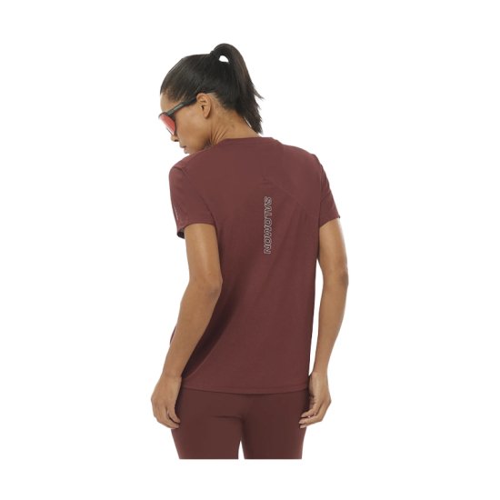 SALOMON - T-SHIRT MANCHES COURTES SENSE AERO FEMME MARRON