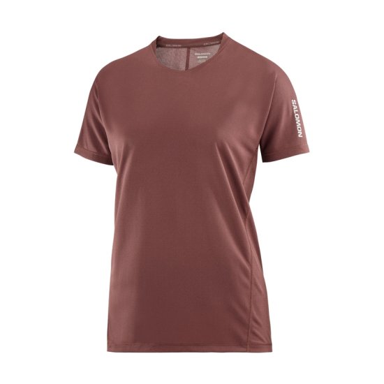 SALOMON - T-SHIRT MANCHES COURTES SENSE AERO FEMME MARRON