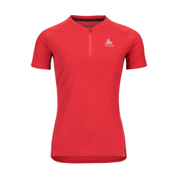 ODLO T-SHIRT COL ROND MANCHES COURTES 1/2 ZIP FEMME S 30837 - AMERICAN BEA