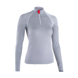DAMART SOUS-COUCHE ENERGY THERMOLACTYL 3 COL DEMI-ZIP FEMME XS/S GRIS CLAIR BICOLORE