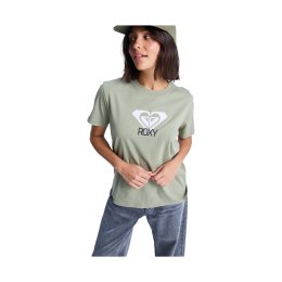 ROXY T-SHIRT OCEAN ROAD ART FEMME L GLD0_OIL GREEN