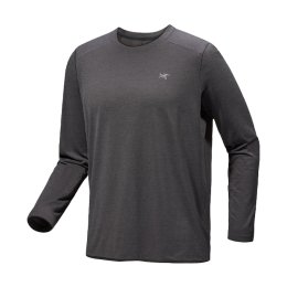ARCTERYX T-SHIRT MANCHES LONGUES CORMAC CREW HOMME S BLACK HEATHER