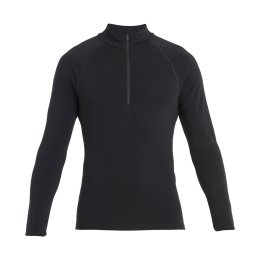 ICEBREAKER SOUS-COUCHE MÉRINOFINE POLAR 300 DEMI-ZIP HOMME L BLACK