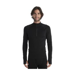 ICEBREAKER SOUS-COUCHE MÉRINOFINE POLAR 300 DEMI-ZIP HOMME S BLACK