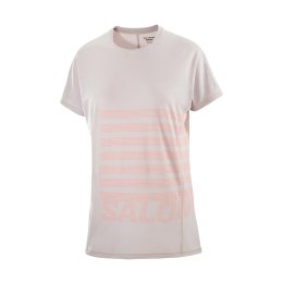 SALOMON T-SHIRT SENSE AERO GFX FEMME S ETHEREA/NEON FLAME
