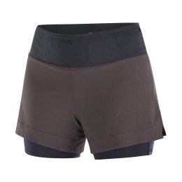 SALOMON SHORT SENSE AERO 2 EN 1 FEMME M Coffee Bean