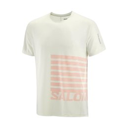 SALOMON T-SHIRT SENSE AERO GFX HOMME M ICICLE/NEON FLAME