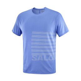 SALOMON T-SHIRT SENSE AERO GFX HOMME M ULTRAMARINE/WHITE