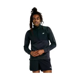 NEW BALANCE T-SHIRT ATHLETICS HEAT GRID 1/2 ZIP UOMO L BK