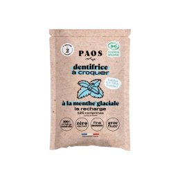 PAOS Recharge dentifrice bio à croquer menthe glaciale - 125 pastilles TU .