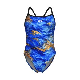 ARENA MAILLOT DE BAIN UN PIÈCE GOLD LEAVES FEMME 36 850 / BLUE RIVER MULTI-BLACK