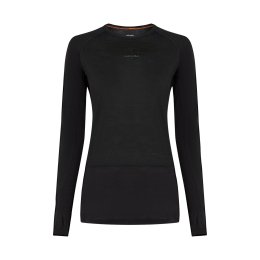 ICEBREAKER T-SHIRT ZONEKNIT MANICHE LUNGHE MERINO 125 DONNA L BLACK