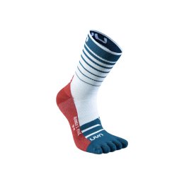 Uyn CHAUSSETTES RUNNER'S FIVE HOMME 35/38 W632_White/Blue Poseidon/Red