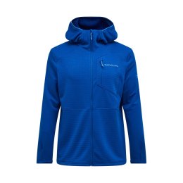 PEAK PERFORMANCE Felpa in pile Trail Polartec con zip e cappuccio da uomo L TRUE BLUE