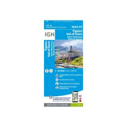 IGN Carte IGN TIGNES VAL-D'ISÈRE HAUTE MAURIENNE PARC NATIONAL DE LA VANOISE