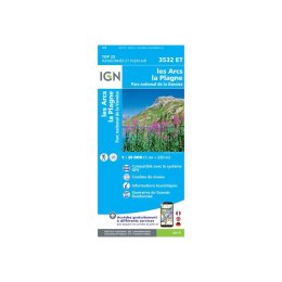 IGN Carte IGN LES ARCS LA PLAGNE PARC NATIONAL DE LA VANOISE