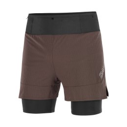SALOMON SHORT SENSE AERO 2 EN 1 HOMME M COFFEE BEAN/