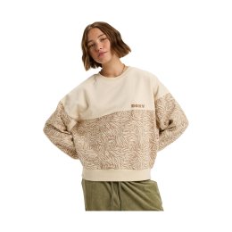 ROXY SWEAT GONE WILD BLOCK FEMME L TEC7_PARCHMENT ANIMAL FLORAL