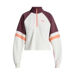 ROXY SWEAT ESSENTIAL ENERGY CROP DEMI-ZIP FEMME L WCF0_WHISPER WHT/CLUX ML ORANGE S3