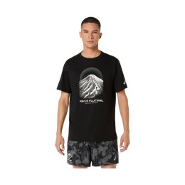ASICS T-shirt uomo Asics FUJITRAIL LOGO SS TOP L 001 / PERFORMANCE BLACK/CREAM/CARBO