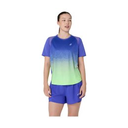 ASICS T-shirt ROAD FADE FEMME XS 400 / COBALT BURST/ILLUMINATE GREEN