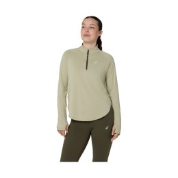 ASICS Maglia a maniche lunghe Nagino Run 1/4 zip donna L 300 / KHAKI