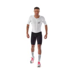 COMPRESSPORT AERO SEAMLESS SS TRISUIT M L WHITE/BLACK