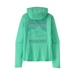 PATAGONIA Felpa con cappuccio Capilene Cool Sun Hoody Peak Visions donna L AQTX