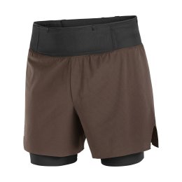 SALOMON Short Sense Aero 2 en 1 5" (13 cm) homme L Coffee Bean