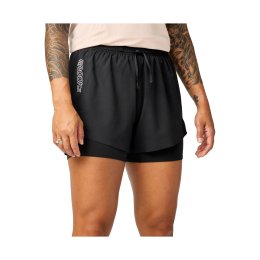BROOKS Short 2-en-1 Cascadia femme M 001 - Black